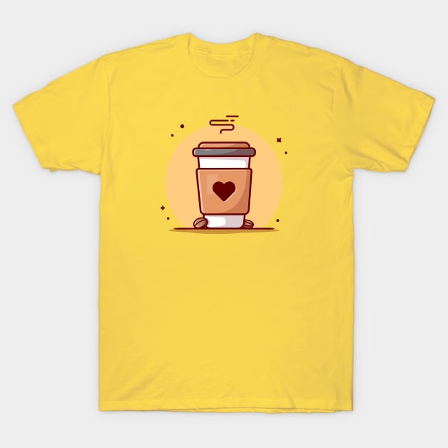 Coffee Cup Cartoon Vector Icon Illustration T-Shirt by Catalyst Labs